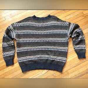 Shein Sweater Size 0XL Winter Geometric Patterned Long Sleeve  Multicolor Green